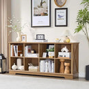 Farmhouse 8 Cube Bookshelf, Storage Organizer Bookcase, Kids Toy Storage Cabinet, Long Bookshelves Storage Organizer Shelf, Wood Display Cabinet Book Shelves for Bedroom,Living Room, Natural Oak by CozyNest Decor