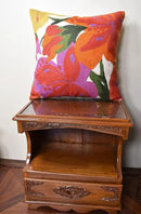 Floral Bloom Pillow Cover | Suzani Accent Pillowcase | Flower Accent Cushions | Hand Embroidered Wool Cushion - 18x18 by CozyNest Decor