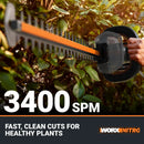 WORX Nitro WG286 24" 40V Cordless Hedge Trimmer, Electric Hedge Trimmer with Dual-Action Blades & 3400 SPM, Brushless Bush Trimmer with 180° Rotating Handle, 2 Batteries & Charger Included by GreenHaven Gardens