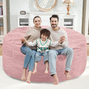 5FT Bean Bag Chair, Large Bean Bag Chairs with Memory Foam Filled, Fluffy Beanbag Sofa with Dutch Velvet Cover, Round BeanBag Chairs for Living Room, Playroom - Light Pink by TinyTreasures Baby Boutique