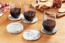 Fox Run 48749 Natural White Polished Marble Stone Coasters, Set of 6 by CozyNest Decor