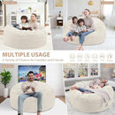 3FT Bean Bag Chair, Comfy Bean Bag Chairs with Memory Foam Filled, Fluffy Beanbag Sofa with Dutch Velvet Cover, Round BeanBag Chairs for Living Room, Playroom - Beige by TinyTreasures Baby Boutique