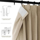 Full Blackout Privacy Curtains, 240 Inch Extra Wide Linen Blend Drapes, Pinch Pleat Window Drapery for Room Divider Storage/Space Room Separation, 1 Panel, W 240" x L 102", Sand Beige by CozyNest Decor