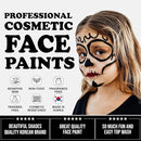 Grida Kids Friendly Face Paint - Professional Party Face Painting Kit for Kids with 12 Vibrant Colors with Double White - Easy to Remove, Vegan, Cruelty-Free Set with Palette & Art Brushes by TinyTreasures Baby Boutique