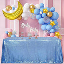 SquarePie Sequin Tablecloth 90 x 132 Inch Baby Blue Sparkly Table Linen for Wedding Party by CozyNest Decor