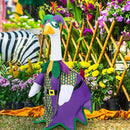 Mardi Gras Jester Outfit Goose Clothes for 23 High Cement or Plastic Lawn Porch Lawn Garden Goose Costume Clothing by GreenHaven Gardens