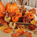 Artmag 51 PCS Artificial Fabric Pumpkins, Fall Harvest Decorations with Acorns, Pinecones, Berries, Maple Leaves for Fall Thansgiving Halloween Decoration by CozyNest Decor