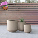 Kante 15.3"+11.6"+8.2" Dia Round Concrete Planter, Large Outdoor Indoor Planter Pots Containers with Drainage Holes and Rubber Plug for Home Garden Patio, Buff Concrete by GreenHaven Gardens