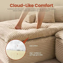 ovios 105” Modular Sectional Sofa with Thicken Seat Cushion, Cloud Couch with Deep Seat, Modern L-Shape Sofas Couches with Chaise,Upholstered Couches for Living Room Bedroom,Beige by CozyNest Decor