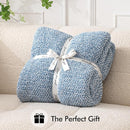 MIULEE Super Soft Throw Blanket for Couch, Blue Cozy Fluffy Warm Blankets Knit Throw Blankets for Sofa, Bed, Chair, Living Room, Camping, Picnic, 50 x 60 inch by CozyNest Decor