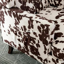 DUOMAY Tufted Accent Chair, Modern Upholstered Wingback Side Arm Chair for Living Room Bedroom with Wood Legs, Comfy Reading Guest Chair for Office, Milk Cow/Brown by CozyNest Decor
