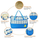 Moclever Diaper Bag Tote Set, 5PCS Baby Bags for Mom and Dad – Large Maternity Travel Bag with Insulated Bottle Holder, Food Bag & Portable Changing Pad, Waterproof Baby Essentials Organizer (Blue) by TinyTreasures Baby Boutique