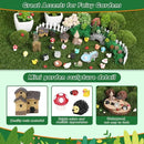 Thrilez 210 Pieces Miniature Fairy Garden Accessories, Including Resin Animals, Miniature Figurines, Micro Landscape Ornaments Kit, Fake Diorama Trees for Fairy Garden Decor by CozyNest Decor