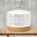 Earnest Living Essential Oil Diffuser White Ceramic Diffuser 500 ml Timers Night Lights and Auto Off Function Home Office Humidifier Aromatherapy Diffusers for Essential Oils by TinyTreasures Baby Boutique