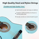 ADM Beginner Acoustic Classical Guitar 36 Inch Nylon Strings Wooden Guitar Bundle Kit for Kid Boy Girl Student Youth Guitarra Online Lessons with Gig Bag, Strap, Tuner, Strings, Picks, Socal Green by TinyTreasures Baby Boutique
