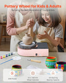 VEVOR Mini Pottery Wheel for Kids and Beginners, 6” Turntable, Two-Way Rotation, Adjustable Speed, Complete Pottery Set with Clay Art Supplies Sculpting Tools, Craft Gifts for Kids Teens Adults, Pink by TinyTreasures Baby Boutique