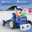 TOBBI 12V Electric Go Kart for Kids Battery Powered Ride on Car Outdoor Race Toy with Remote Control, Safety Belt, Music, LED Lights and Flags for Toddlers 3-8 Years, Blue by TinyTreasures Baby Boutique