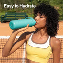 Insulated Water Bottle with Straw Stainless Steel Water Bottle, Leak-Proof, BPA-Free, Double Wall Vacuum Keeps Cold for 24 Hours for Sports, Travel, School (18 oz, Aquamarine Blue) by CozyNest Decor