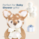 Bearington Collection Baby Lil’ Willow, 5.5 Inch Fawn Plush Stuffed Animal, Soft Baby Rattles and Plush Rings - Newborn Toys by TinyTreasures Baby Boutique