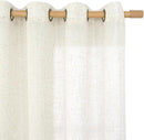LAMIT Linen Semi Sheer Curtains 63 Inch Length, Light Filtering Neutral Window Bedroom Curtains Farmhouse Boho Bronze Grommet Drapes for Kitchen/Living Room, Cream, 2 Panels, 34 x 63 Inch by CozyNest Decor