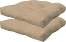 Honeycomb Outdoor Essentials Set of 2 Tufted Seat Pads, 19 x 18, Hampton Texture Neutral Dining Chair Cushions for Patio Furniture by GreenHaven Gardens