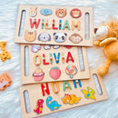 Newly Upgraded Personalized Name Puzzle for Kids, Custom Name Puzzle Personalized Baby Gifts 1st Birthday for Boys Girls Montessori Toys Nursery Decor Toddler Educational Toys by TinyTreasures Baby Boutique