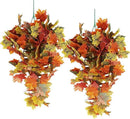 RECUTMS 2pcs Artificial Hanging Maple Leaves Plants Fake Fall Vines Plants Faux Autumn Hanging Fall Artificial Mums for Indoor Outdoor Thanksgiving Party Wedding Home Wall Door Decor(Green Yellow) by CozyNest Decor