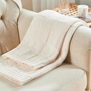 CozeCube Check Knit Throw Blanket, Cream White Checkered Throw for Couch, Decorative Christmas Soft Cozy Warm Knitted Blanket for Bed Sofa Living Room, 50"X60" by CozyNest Decor