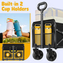 Wagon Cart Foldable, 360Lbs Collapsible Wagon Cart with Wheels Portable, Outdoor Utility Carts for Groceries, Camping, Sports, Garden, Shopping, Black by GreenHaven Gardens