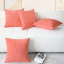 CaliTime Throw Pillow Covers Decorative 18 X 18 Inches Pack of 4 Cozy Chenille Cushion Cases for Couch Sofa Bed Living Room Home Living Coral by CozyNest Decor