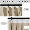 Macochico Pinch Pleated Blackout Curtains 102 Inches Long 100% Light Blocking Sand Beige Linen Drapes for Bedroom Living Room Farmhouse Shabby Chic Burlap Curtains with Tieback 72”Wx102”L 1 Panel by CozyNest Decor