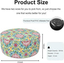 Inflatable Ottoman Stool D31 xH14 for Outdoor/Indoor Use, Water Repellent Patio Foot Rest Stool with Portable Handle,Round Pouf Ottoman Suitable for Garden,Deck and Camping - Damask Red by CozyNest Decor