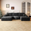 108" Sectional Couches for Living Room Modern Modular Sofa with L-Shape Couchs Upholstered Boneless Couch Deep Seat Sectional Couch with Chaise (Black, Left Facing Chaise+2Seaters+1Ottoman) by CozyNest Decor