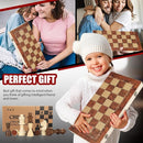 Chess Checkers Backgammon 3-in-1 Board Games Sets, Wooden Chess Set for Adults & Kids, 17.2" Lightweight Checkers Board Game,Strategy Backgammon Sets for Adults, Travel Chess Board Game Pieces Storage by TinyTreasures Baby Boutique