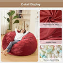 Bean Bag Chairs for Adults - Memory Foam Furniture BeanBag Chair - Kids/Teens Sofa with Soft Micro Fiber Cover - Round Fluffy Couch for Living Room Bedroom College Dorm - 3 ft, Red by CozyNest Decor