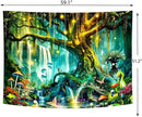 Delur Magical Forest Tapestry Fantasy Tree of Life Enchanted Fairy Tale Forest Tapestry Mystical Psychedelic Nature Landscape Wall Hanging Headboard for Bedroom Living Room Home Decor (51.2" x 59.1") by CozyNest Decor