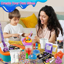 Metallic Slime Kit for Girls, Glimmer Crunchy, Galaxy Slime Making Kit for Girls Boys 6-12, Glow in The Dark DIY Slime Kit with Add-ins, Foam Balls, Charms, Glitters, Party Favors Gift Toys for Kids by TinyTreasures Baby Boutique