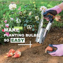 Haliaeetus Bulb Planter Tool, 4 inches Depth Mark Hand Bulb Planter, Non-Bending Stainless Steel Bulb Planter Digger, Garden Bulb Transplanter with Comfortable Wood Handle for Planting Tulip, Daffodil by GreenHaven Gardens