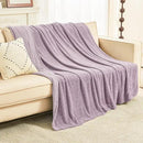 EMME Muslin and Fleece Throw Blanket Reversible - 50"*60" Lavender Soft Warm Throw Blankets for Couch Bed Picnic Travel Bed by CozyNest Decor