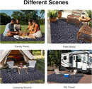 OLANLY Outdoor Rug Waterproof 5x8 ft Clearance, Reversible Outdoor Plastic Straw Rug with Floral Pattern, RV Mat for Patio, Camping, Balcony, Deck, Backyard, Black & Grey by CozyNest Decor