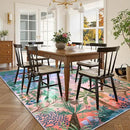 LIVEBOX Washable 6x9 Rug for Living Room, Soft Jungle Animal Print Rugs for Bedroom Aesthetic, Non Slip Purple Boho Rug Botanical Kids Rugs for Bedroom Girls,Stain Resistant Kid Rug for Playroom by CozyNest Decor