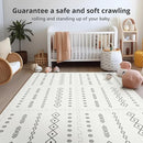 Baby Foam Play Mat for Floor, PIGLOG 72x48 Baby Crawling Mat, Puzzle Mats for Kids for Baby with Interlocking Tiles, Toddler Play Mat for Indoor and Outdoor, Easy to Clean Playroom Mat, Lines + Shapes by TinyTreasures Baby Boutique