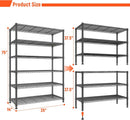 REIBII 75" H Metal Shelving 6 Tier Storage Shelf Adjustable Kitchen Shelf Wire Shelving Unit Detachable Storage Rack for Kitchen Laundry Living Room Commercial Heavy Duty Metal Shelf 75" X35" X14" by GreenHaven Gardens