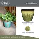 Classic Home and Garden Vogue Planter Pots w/Pottery Quality Finish - Modern Indoor & Outdoor Flower Pots - UV-Resistant Porch Planters - Decorative Pot for Flowers & Herbs (8” Willow Green) by CozyNest Decor