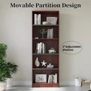 Bookshelf, Open Modern Bookshelf, 5 Shelf Bookcase with Freestanding Display Storage, Wooden Book Shelf for Bedroom, Living Room, Dinning Room, Office,Brown by CozyNest Decor