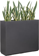 Metallic Heavy Planter for Outdoor Plants, 38Lx10Wx30H Inches Tall and Long Metal Divider Planter Box for Outside & Indoor, No Assembly Required (Gray) by GreenHaven Gardens