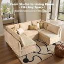 Modular Sectional Sofa with Chaise U Shaped Sectional Couch for Living Room, 5-Seater Comfy Cloud Couches, Plush Corduroy, Beige by CozyNest Decor
