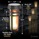 Metal Solar Torch - Adjustable Height (24" - 50"), Outdoor Lights with Flickering Flame, Waterproof Solar Powered Lights, Flame Torches for Patio, Pathway, Yard Decor, Matte Black (4-Pack) by GreenHaven Gardens