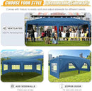 HOTEEL 10x20 Pop up Canopy with 6 Sidewalls, One Push Instant Setup Outdoor Canopy Tent with Reinforce Rod, Weight Bag, for Parties, Events, Blue by GreenHaven Gardens