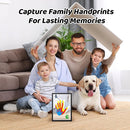 Family Handprint Kit, Hand Prints Keepsake Frame, DIY Craft Gift for New Parents & Mom & Baby, Grandparents, Mother's Day, Father's Day, Adoption Day, Anniversary, 6 Non -Toxic Paints (Black) by TinyTreasures Baby Boutique
